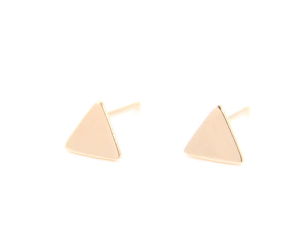 Rose Gold Triangle Stud Earrings - YUNYBOX