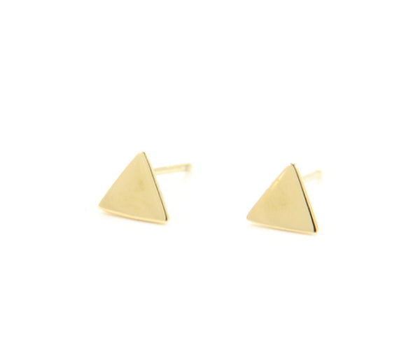Yellow Gold Triangle Stud Earrings - YUNYBOX
