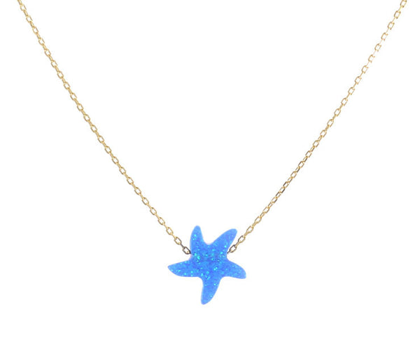 Synthetic Opal Starfish Necklace - YUNYBOX
