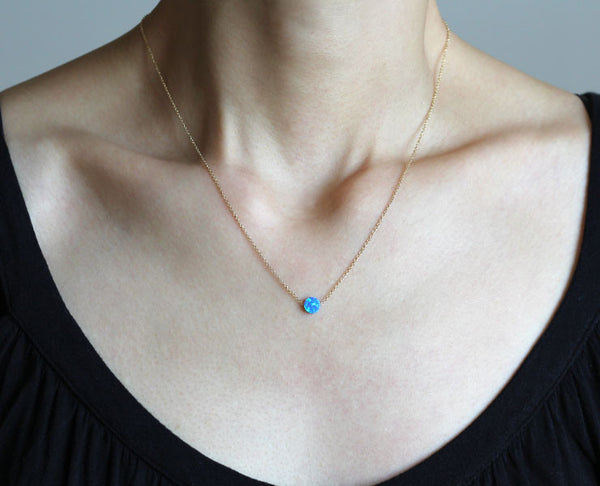 Synthetic Opal Circle Necklace - YUNYBOX
