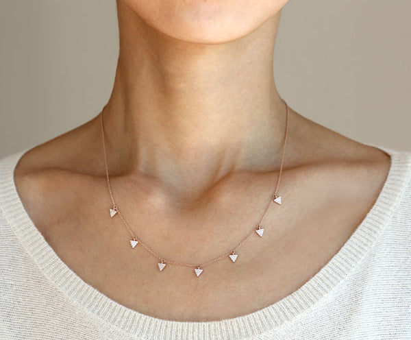 Pave Mini Triangle Necklace - YUNYBOX
